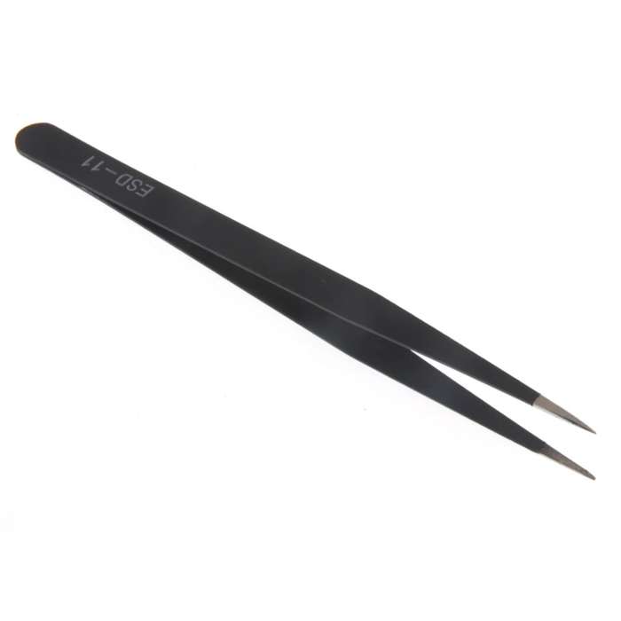 ESD15 - 1PC ESD10/11/12/13/14/15MM Stainless Steel Tweezer Industrial Curved Straight Repair Tools T