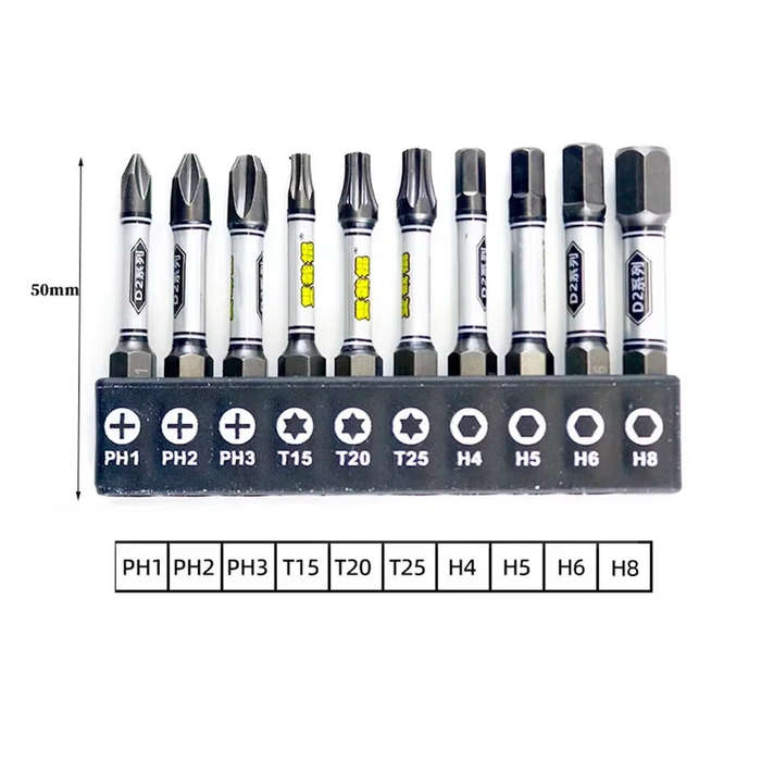 Cross/Hexagonal/T-shaped Cross 10PCS Set - 1/4 Screwdriver Bit Set 11pcs Magnetic Drill Bits Hex Sha