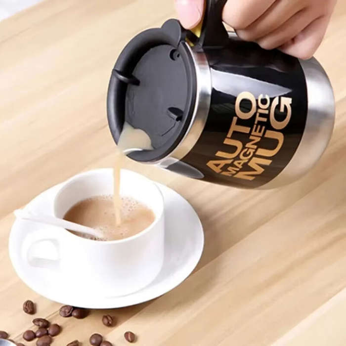 Pink - IPRee 400ml Automatic Self Stirring Magnetic Mug 304 Stainless Steel Coffee Milk Mixing Cup C