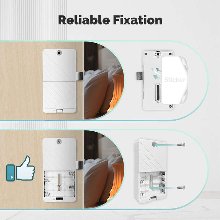 White - MOES Tuya Bluetooth Smart Lock ID Card NFC Unlock App Remote Control Security for Cabinets a