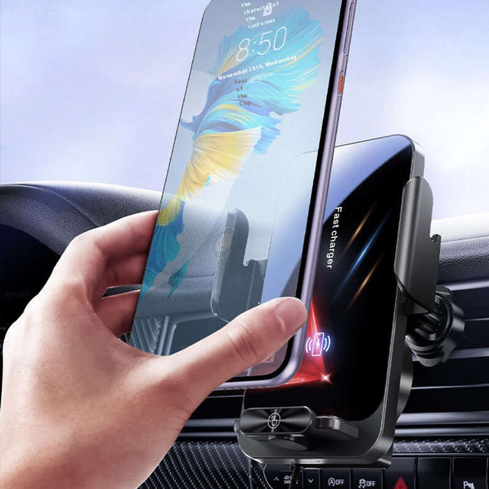 SD06-Wireless Charging+Magnetic - SD06 66W Fast Magnetic Wireless Car Charger Holder Built-in 70cm R