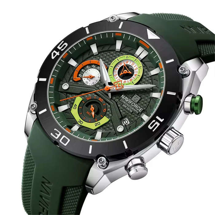 Green - NAVIFORCE Fashion Men Watch Waterproof Luminous Sport Quartz Watch Chronograph Date Wristwat