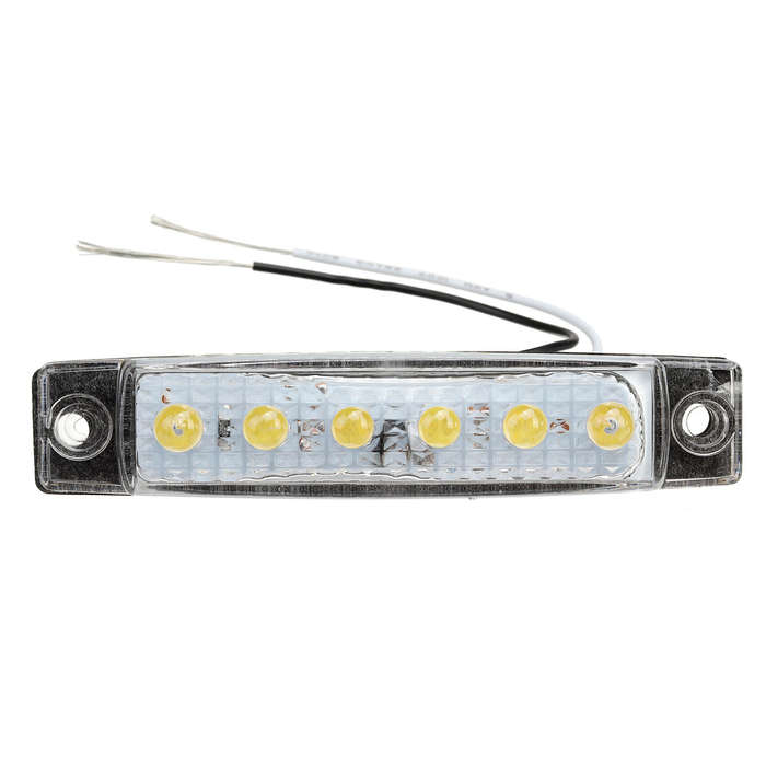 Red - 1 PCS 6LED 12V Front Side Marker Amber Signal Lights Position Lamp For Car Truck Trailer