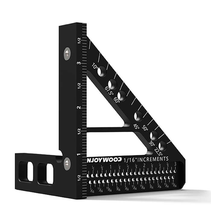 Imperial - ENJOYWOOD 3D Multi-Angle Measuring Ruler Square Protractor Hole Positioning Inch/MM Imper