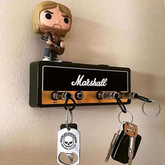 Black - Modern Melody Music Note Key Holder Storage Box Rack Wall Mounted Key Holder Guitar Keyring