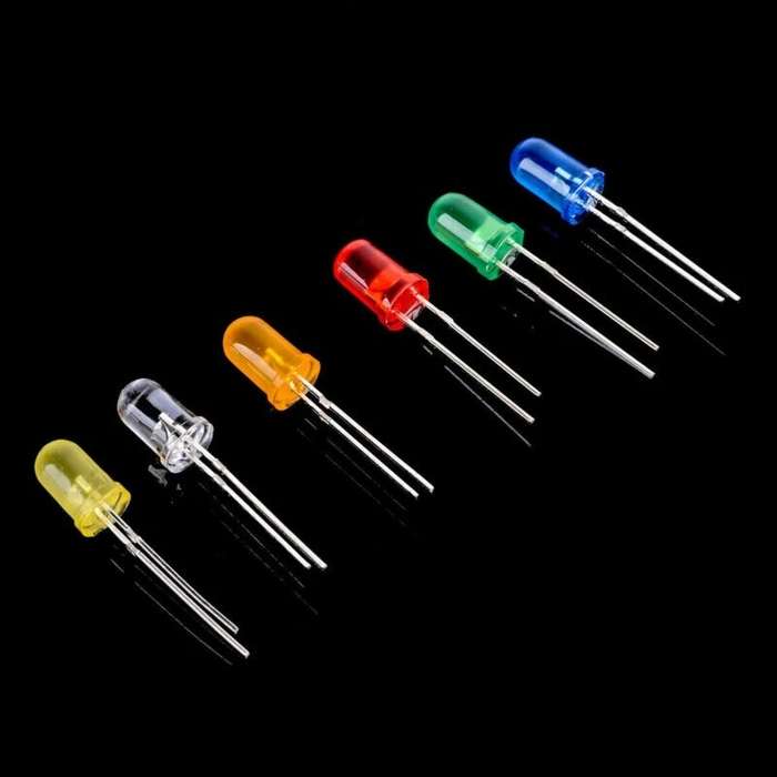 F5 150pcs 5mm Multi-colors Lights Emitting Diodes Assortment Kit White Red Yellow Green Blue Orange
