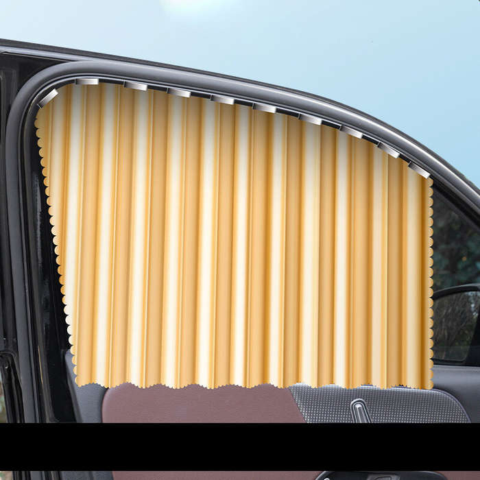 Natural Wood - 4Ps Set Magnetic Car Curtain Sunshade Sunscreen Window Curtain Magnetic Adsorption