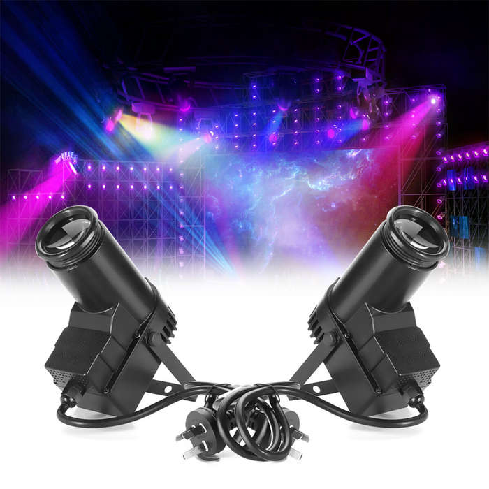 UK Plug - 30W RGBW LED DMX512 Stage Light Pinspot Beam Spotlight 6CH For DJ DISCO Party KTV