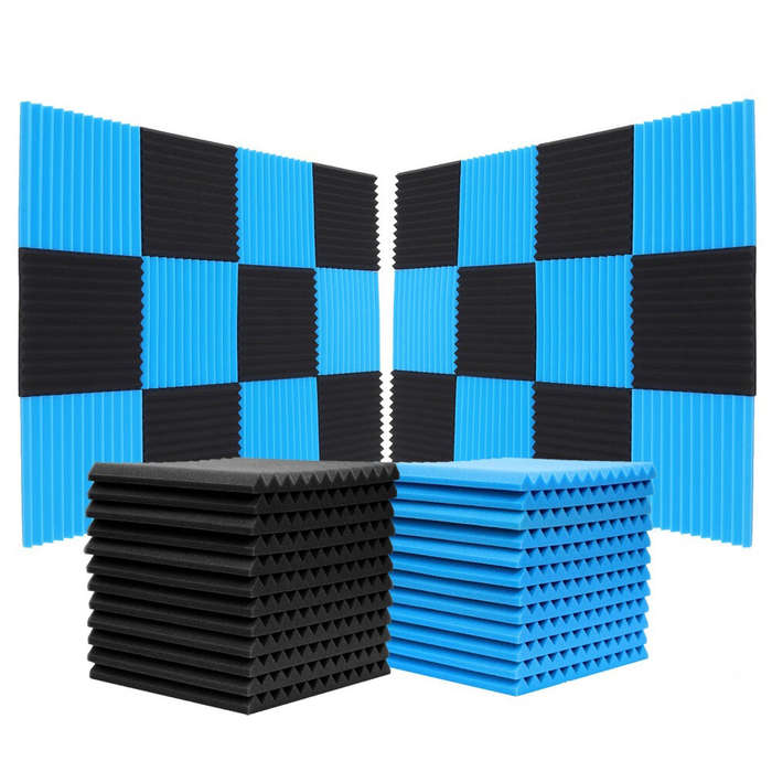 Red - 12pcs 30x30x2.5cm Acoustic Foam Soundproof Studio Foam Soundproofing Panels Cinema Muffler Spo