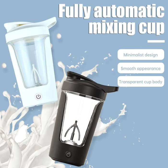 White - IPRee 450ml Automatic Stirring Coffee Cup Portable Electric Mixing Coffee Mug Rechargeable C
