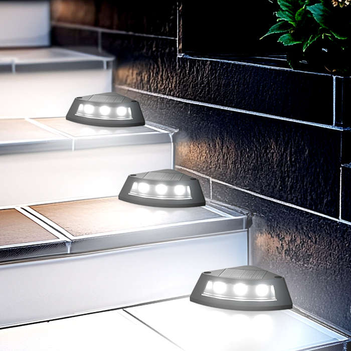 Warm Light - 4Pack Outdoor Solar Lights Yard Lamp Landscape Decor Villa Balcony Garden Wall Step Lam