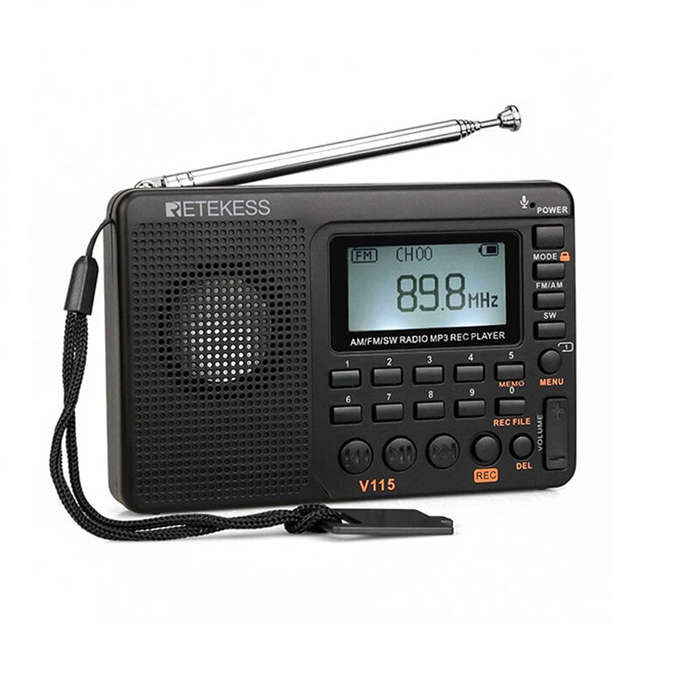 Retekes V115 Radio FM AM SW Portable Radios Rechargeable Shortwave Radio Devices All Full Waves USB