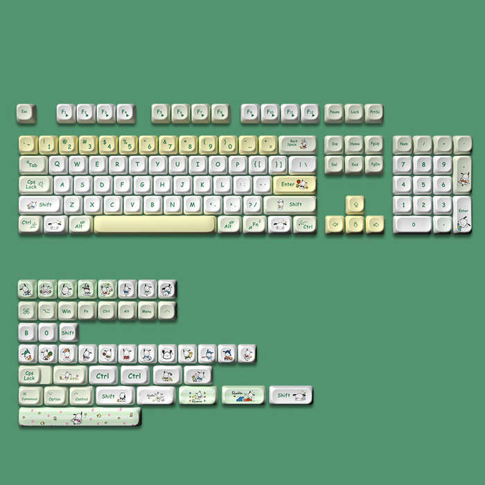 Dairy Cow - SPYSELF 142 Keys Dairy Cow Keycap Set PBT Five-sided Sublimation MOT Profile Custom Keyc