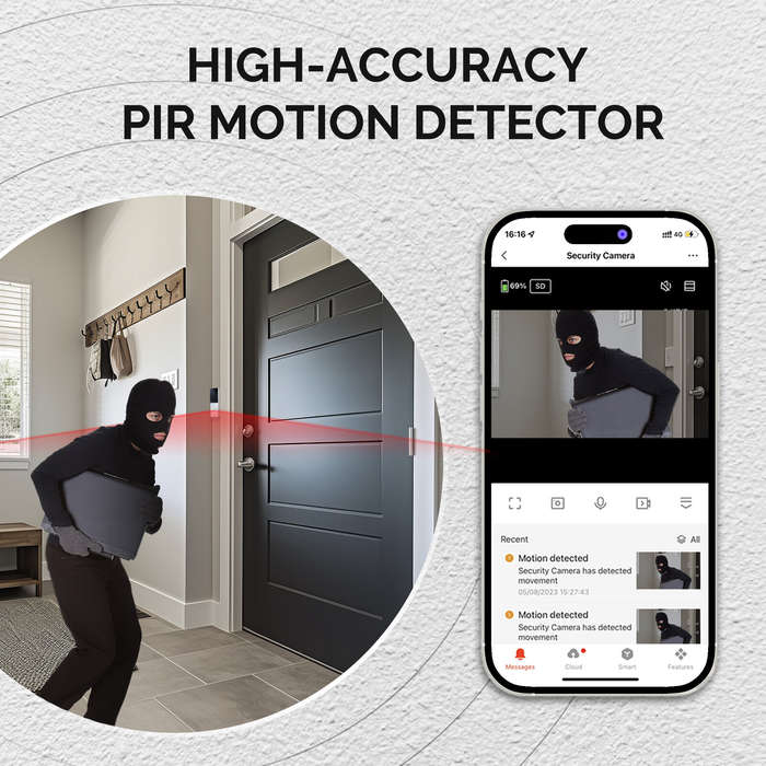 EU Plug - MoesHouse Tuya Smart WiFi Video Doorbell 1080P HD 140 Wide Angle Motion Detection 2-Way Au