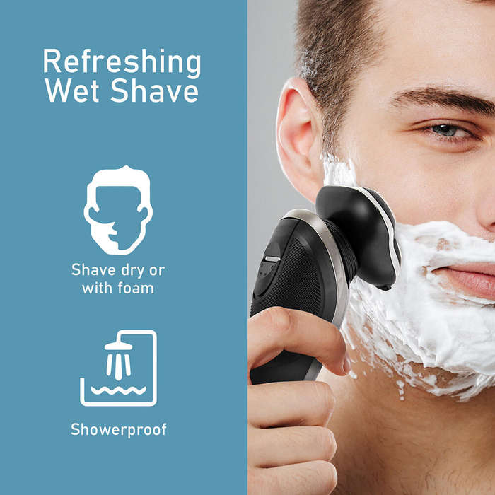 #01 - MOOSOO S8 Shaver All-round Floating Head Shaver Waterproof Rechargeable Men's Electric Shaver