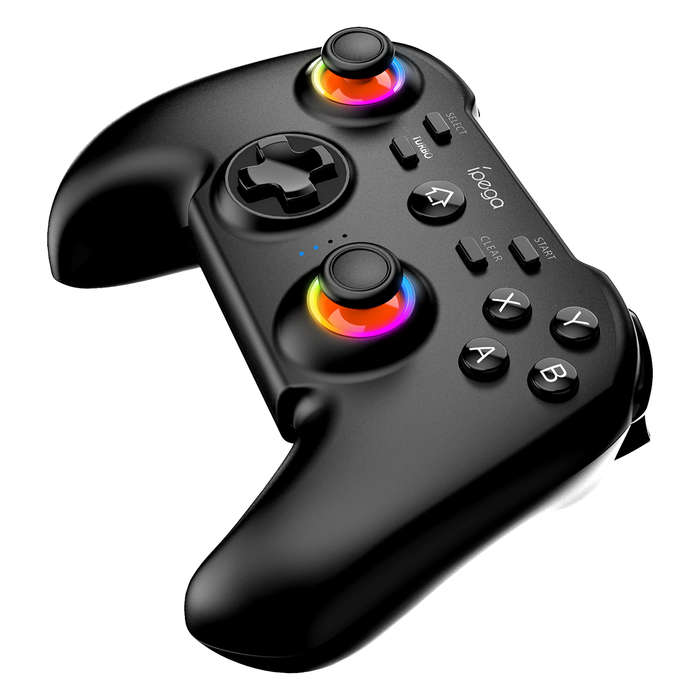 Black - IPEGA PG-9115 RGB Wireless bluetooth Game Controller with Dual Motor Vibration Turbo Functio