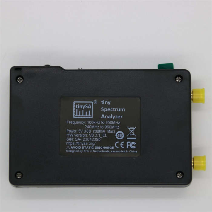 Black - TinySA Handheld Spectrum Analyzer 2.8 Inch Touchscreen 100kHz to 960MHz Frequency Range RF S