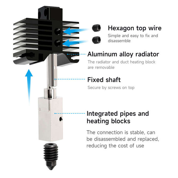 #1 - KINGROON New Upgrade Hardened Steel Extrusion Head Assembly For Bambu X1/P1P 3D Printer Hot End