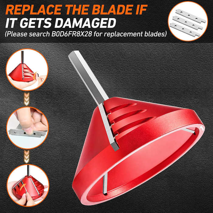 Red - 2 in 1 Inner-Outer PVC Deburring Tool PVC Chamfer Tool Pipe Deburring Reamer Plumbing Tool