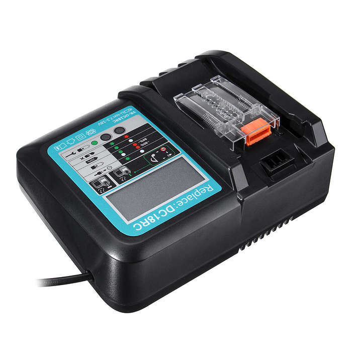 EU Plug - DC18RC Fast Lithium-Ion USB Battery Charger LED Display BL1830 BL1840 BL1850 For 14.4V 18V