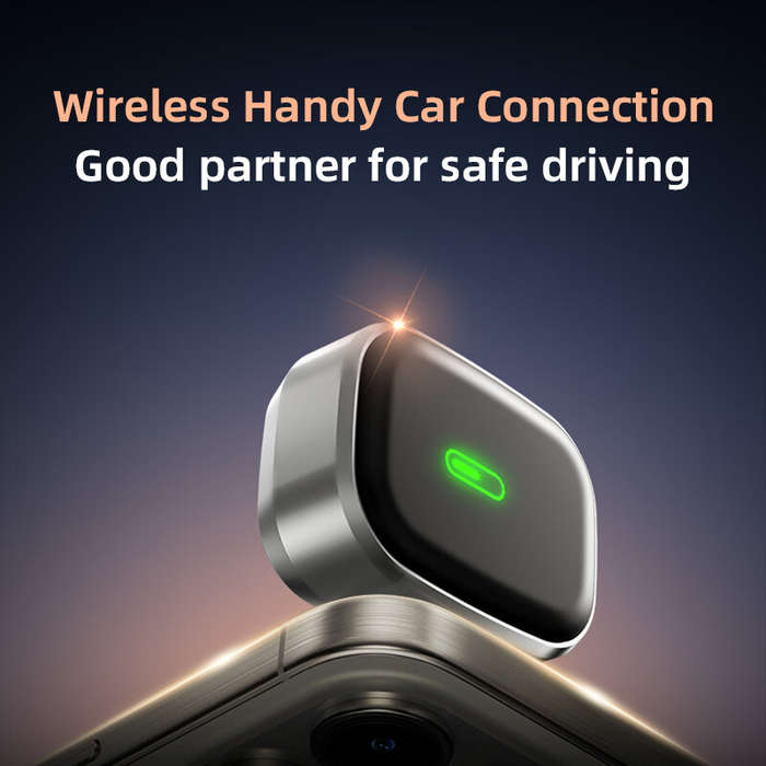Silver - BABAOLONG Smart Car Connected Box Wireless Android Auto CarPlay BT 4.2 Chip 5.8GHz Dual-Ban