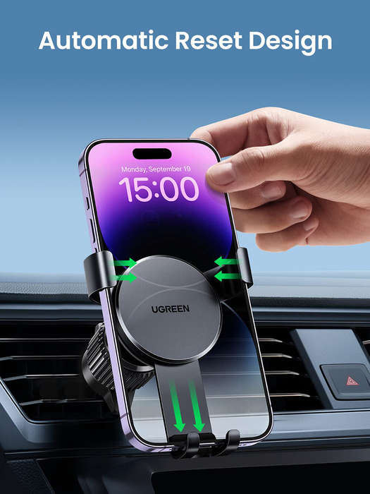 Grey - UGREEN Car Phone Holder Air Vent Mount Multifunctional Car Phone Holder Air Vent Gravity Car