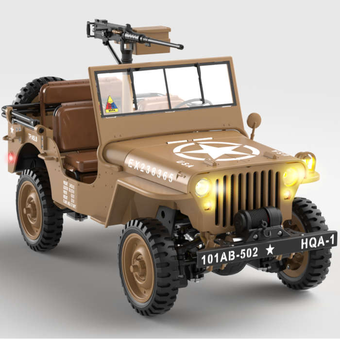 Desert Yellow - HG TRASPED HG4-58 RTR 1/14 2.4G 4WD RC Car Willys Military Truck for Jeep Off-Road C