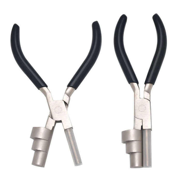 Black - 6" Wire Bending Pliers Stainless Steel Jaws Triple Barrel 13mm 17mm 22mm Jewelry Making Tool