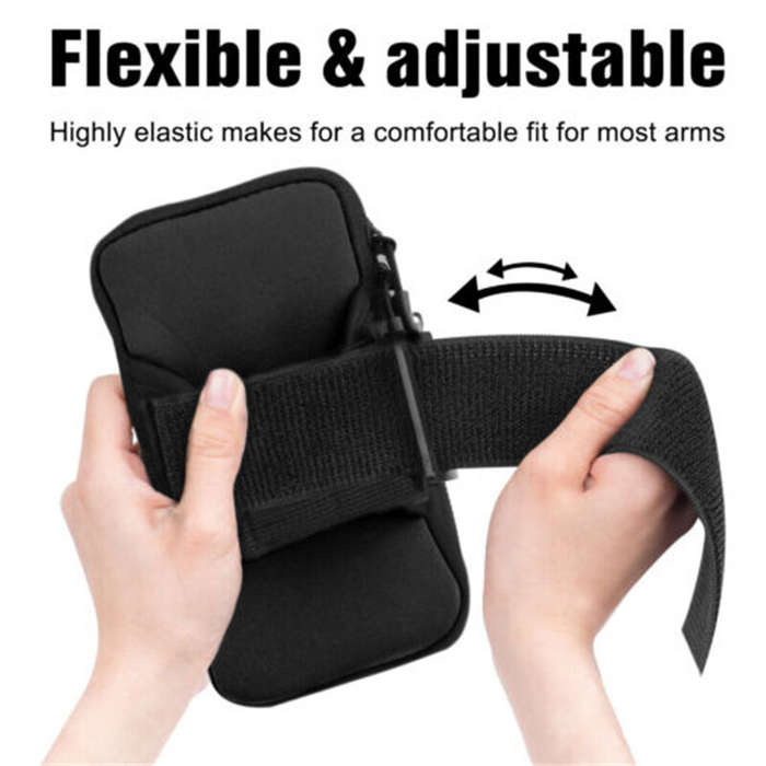Black - Running Black Grey Arm Bag Adjustable High Capacity Lightweight Waterproof Sports Bag for Wo