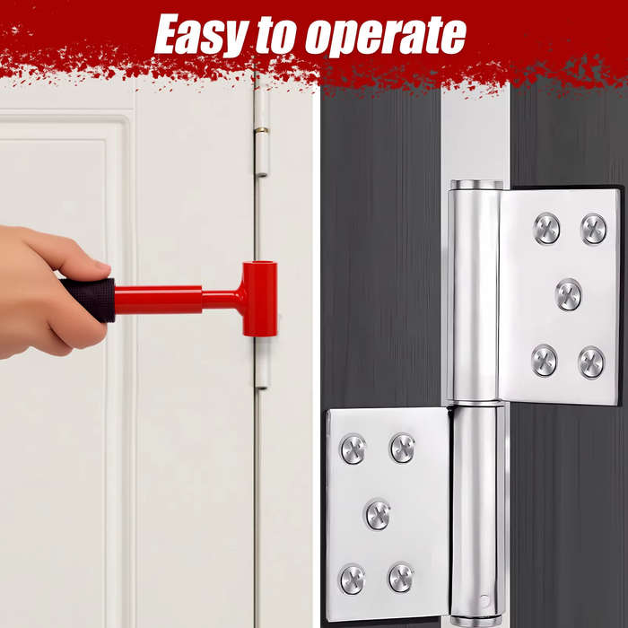 Red - 4-in-1 Door Hinge Adjustment Tool Metal Hinge Adjustment Wrench Door and Cabinet Alignment Too
