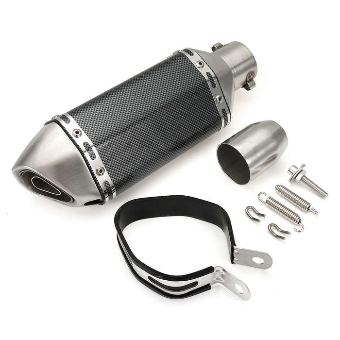 04 - 38-51mm Motorcycle Steel Short Exhaust Muffler Pipe With Removable Silencer Universal