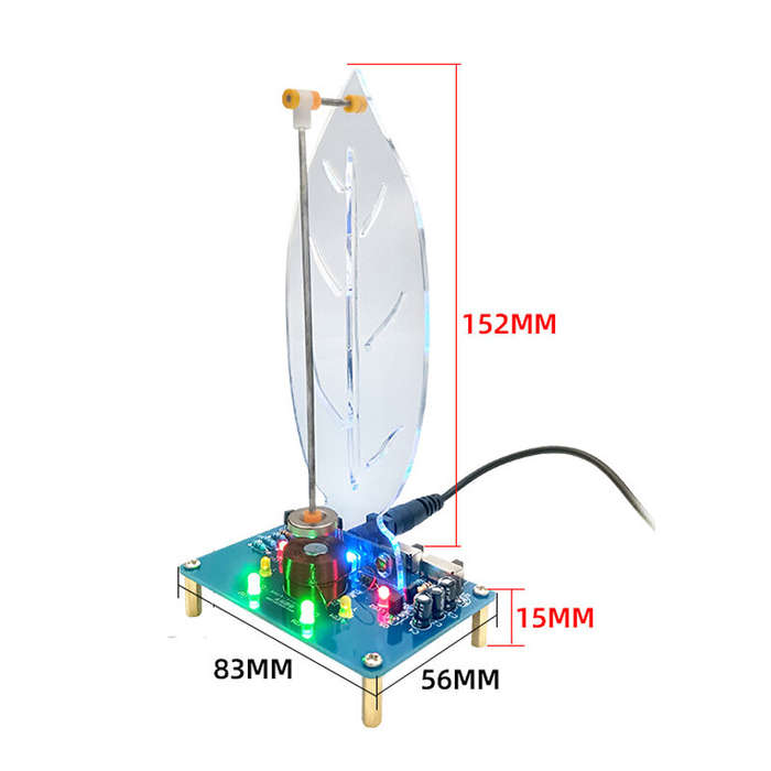 DIY Kit - Electromagnetic Swing Kit Leaf Edition DIY Electronic Kit DC 5V LED Flowing Light STEM Edu