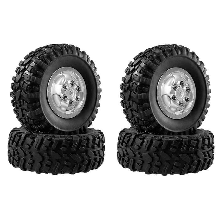 Red - 4PCS Upgraded Metal Rims Tires Wheels for TOYOTA Land Cruiser MN82 LC79 MN78 WPL D90 D91 D96 9