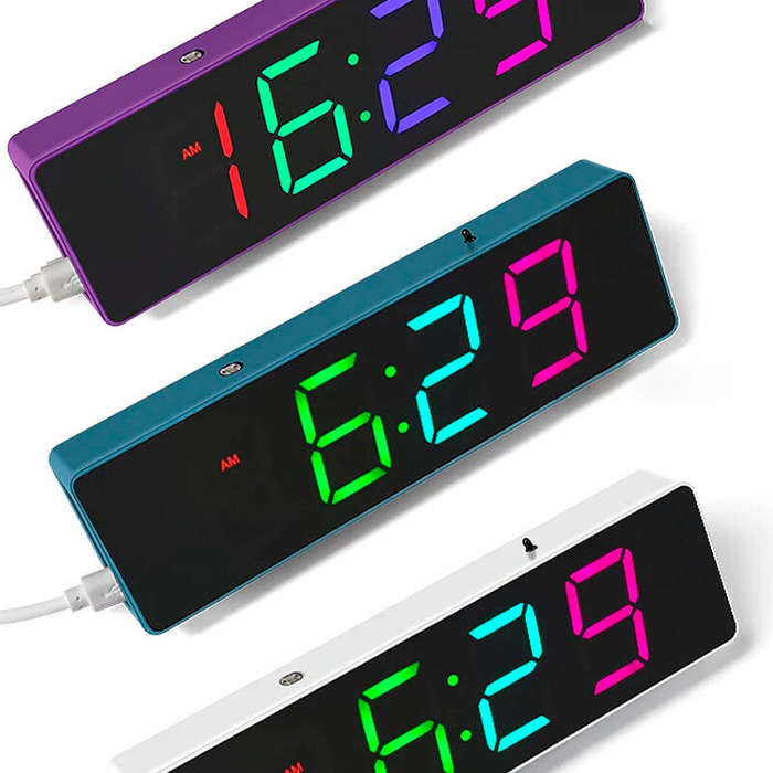Blue - Colorful Digital Clock DIY Kit Colorful Rgb Clock Microcontroller Soldering Exercise Practica