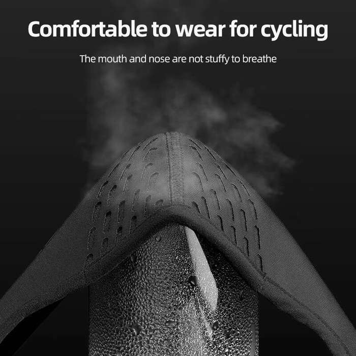 Black - ROCKBROS Cycling Face Winter Mask Windproof Breatheable Bicycle Motorcycle Fleece Warm Scarf