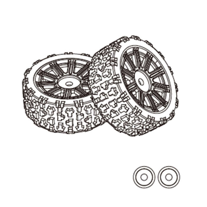 1415A2 14303 Rubber Tires - 2PCS MJX 1/14 14303 RC Car Original Parts 1415A2 14303 Rubber Tires 1415