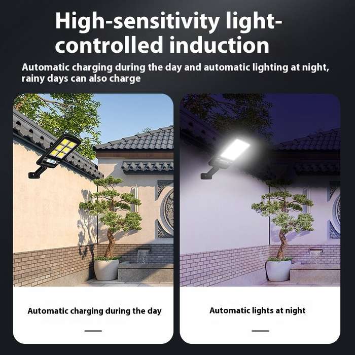 120COB - 120COB LED Outdoor Solar Street Light Human Body Induction Garden Light With Remote Control