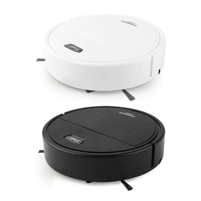 Black - 3-in-1 Sweeping Vacuum Mopping Rechargeable Smart Cleaning Robot 1200Pa Power Suction Large