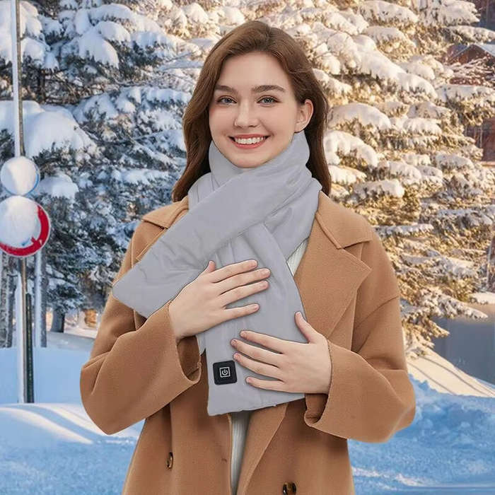 Black - TENGOO Heating Scarf Smart Heating Scarf 3 Heating Settings Fast Heating Comfortable Heating