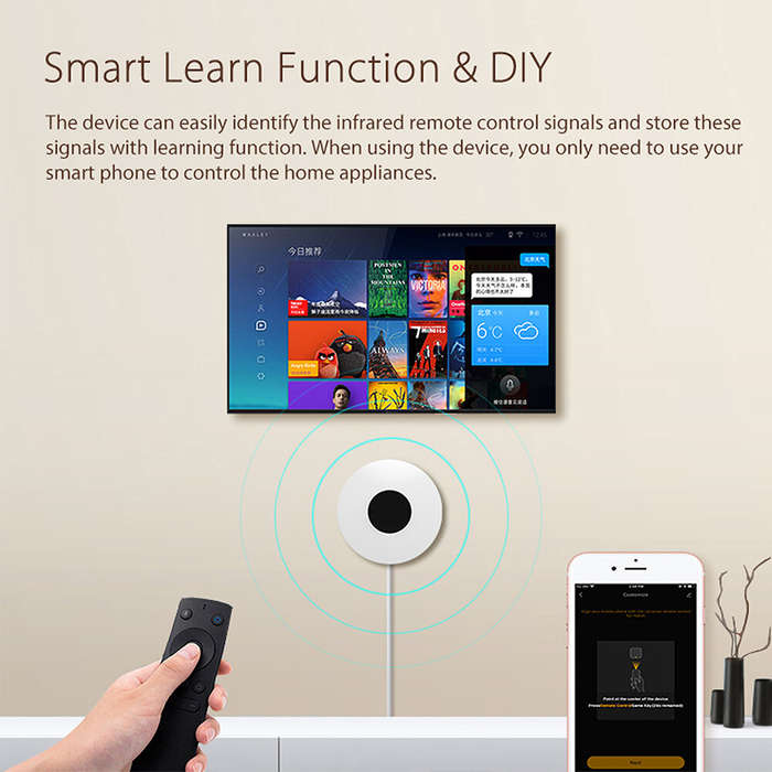 Black - NEO Tuya WiFi IR Smart Remote Controller Wireless APP Remote Vocie Control Intelligent DIY L