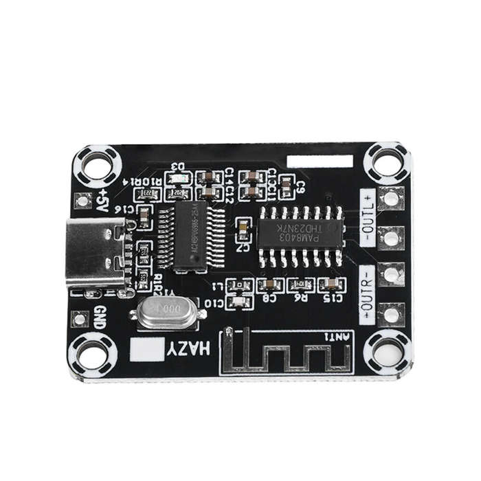 Black - XH-A155 PAM8403 Mini Class D bluetooth Digital Power Amplifier Board 5W+5W DC5V TYPE-C Power