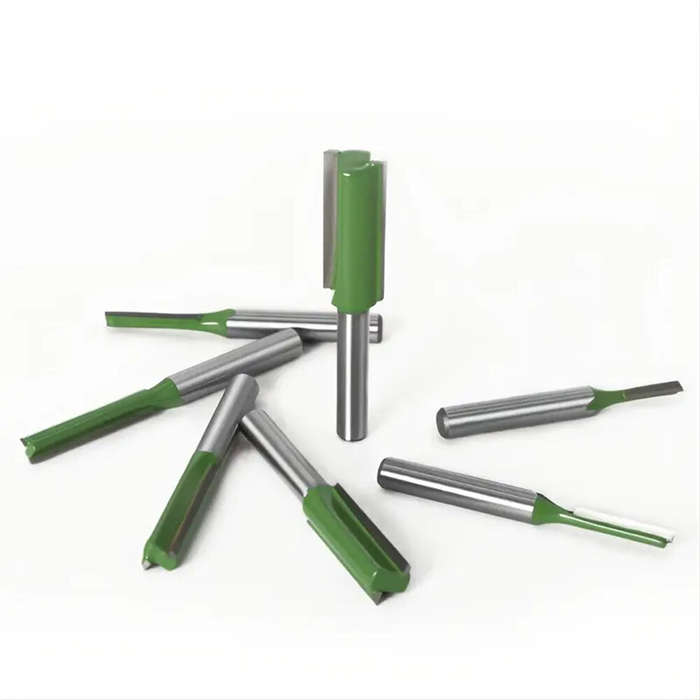 7PCS Straight Cut Router Bit Set Sturdy Tungsten Carbide 1/4" Shank Double Flute Milling Cutting Too