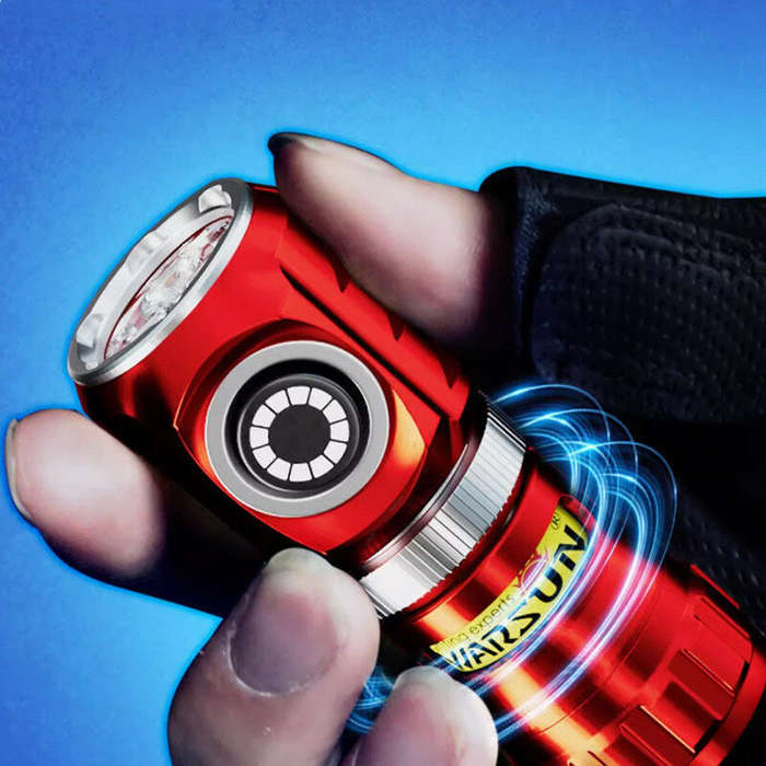 Red - Warsun 3*SST20 1200LM IPX5 Waterpoof Outdoor LED Flashlight 900mAH XPG Light Source Rotatable