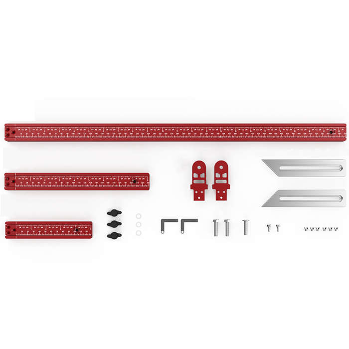 Red - ENJOYWOOD LTG-002 Stair Tread Template Tool Solid Stair Tread Gauge Shelf Layout Tool Stair Tr