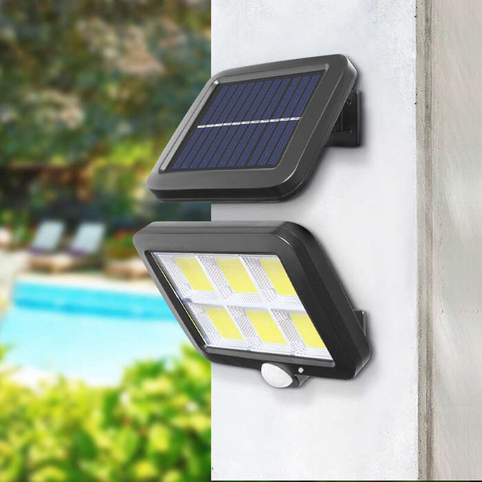 S - 108 COB Solar Light Outdoors LED Solar Powered Waterproof Street Security Lamp for Garden Garage