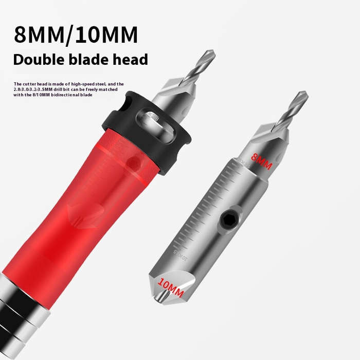 #B - Countersink Drill Bit 3-in-1 Aluminum Alloy Body High Speed Steel Blades Adjustable 90 Degree P
