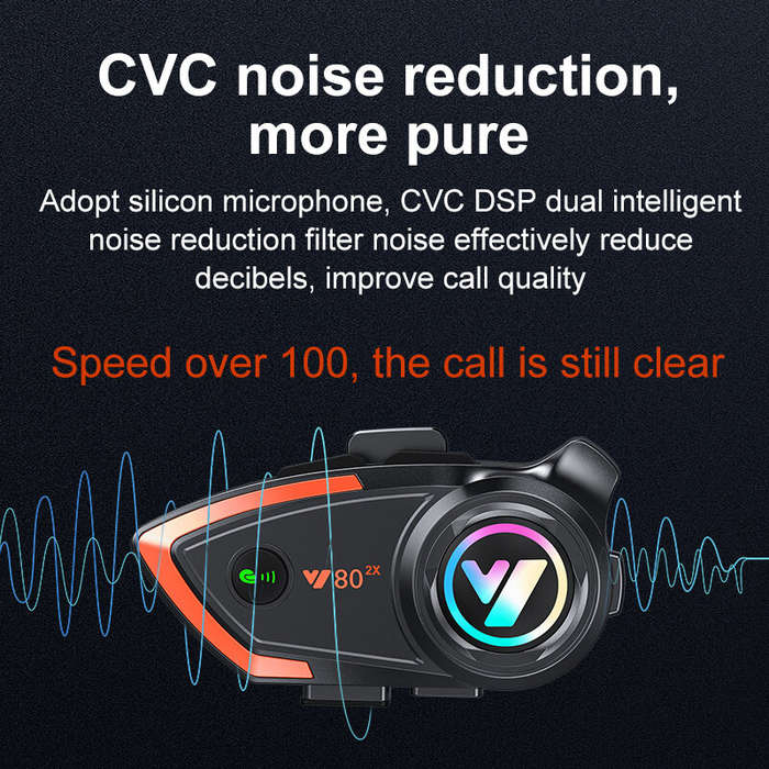 Soft Microphone - Coralme Y80 2X Motorcycle Intercom Helmet Bluetooth Headset 800 Meters Two-Person