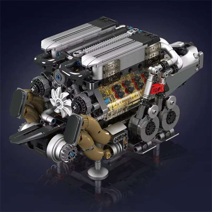 10131BGT W16 - Mould King 10131 Technical Car Building Block W16 Engine Model for BGT Supercar Set A