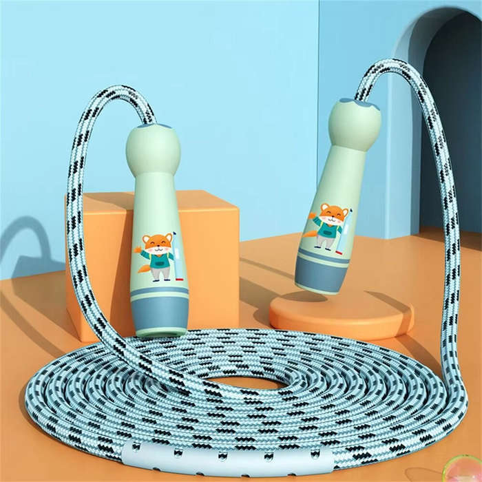 Red - KALOAD 2.8m Adjustable Thick Cotton Jump Rope Comfortable ABS Handle Rope Sports Equipment for