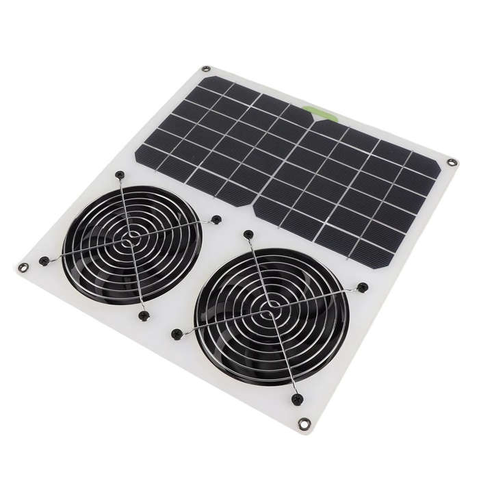 20W - Solar Panel Powered Fan 12inch Waterproof Dual Fan 100W Solar Exhaust Fan for Chicken House Gr